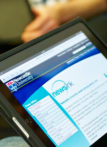 Student using an iPad